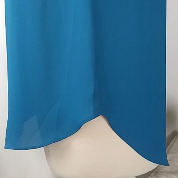 Massini Blue Sleeveless Tunic Style Blouse w/ Pleats New with Tags Size Small - Picture 10 of 12